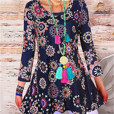 

Starmoon Women Long Sleeve Print One Shouder Blouse Fashion T-shirt