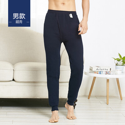 

Should&cool trousers men&women couples Qiuyi Qiuku men&women thermal underwear men&women thick three-layer cotton patch warm pants mens Navy Qing L170