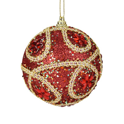 

〖Follure〗Christmas Rhinestone Glitter Baubles Xmas Tree Ornament Decoration 8CM