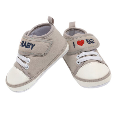 

I LOVE Baby Letter Printed Canvas Shoes Autumn Baby The First Walker Shoes Childrens Lace Casual Shoes