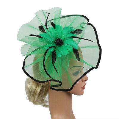 

Wedding Fascinator Headband Feather Flower Top Hat Lady Party Hair Accessories
