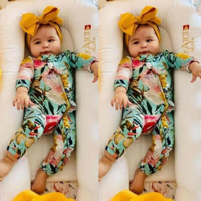 

US Toddler Kid Baby Girls Cotton Floral Romper Bodysuit Jumpsuit Clothes Sunsuit