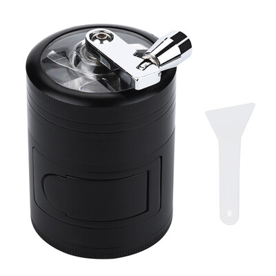 

〖Follure〗Hand Crank Crusher Tobacco Cutter Grinder Hand Muller Shredder Smoking Case