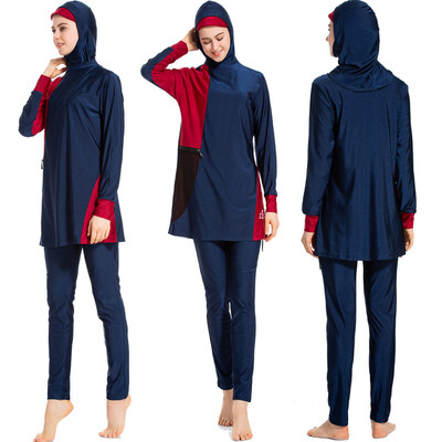 

Roseonmyhand Women Muslim Bathing Suit With Cap Printing Swimsuit Beachwear Women Swimwear