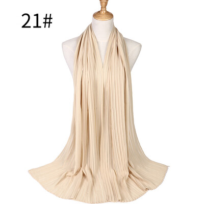 

Pearl Chiffon Pleated Muslim Womens Headscarf Wholesale 2018 Huis Costumes Wrinkled Hot Headscarf MSL022