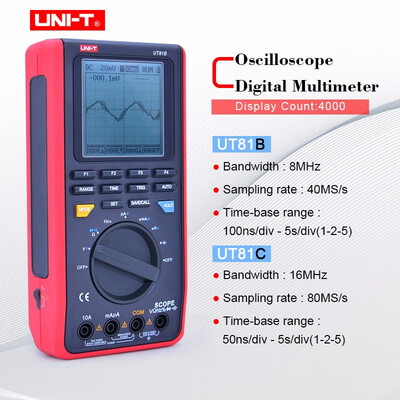 

UNI-T UT81B UT81C Digital oscilloscope multimeters 8MHz16MHz 4000 Counts Scope Digital Multimeters USB Interface PC Soft