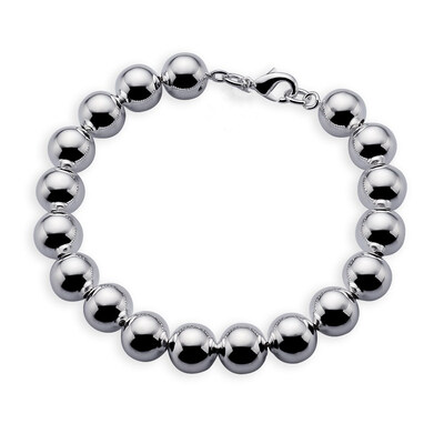 

Fashion Simple Silver Plated 10 mm Hollow Beads Bracelet Unisex Pair Bracelet Jewellery Hot Gift