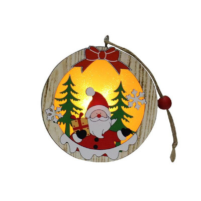 

Christmas Decorations Christmas Tree Wooden Glowing Hanging Decoration Mini Lovely Christmas Gift Wooden Luminous Pendant