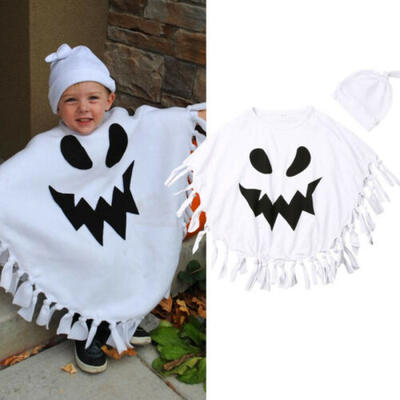 

Halloween Cloak Robe White Ghost Cape Robe Hat Costume Toddler Kids Baby Boys