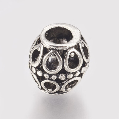 

Hollow Alloy European Beads Large Hole Beads Barrel Antique Silver 11x10mm Hole 45mm