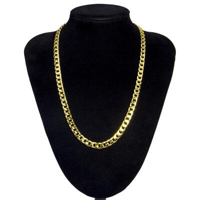 

Hot Fashion Quality Gold Plated Cuban Chain Long Necklace Men Jewelry