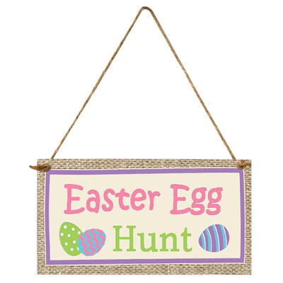 

Happy Easter Egg Rabbit Wood Hanging Plaque Home Wall Decorative Sign