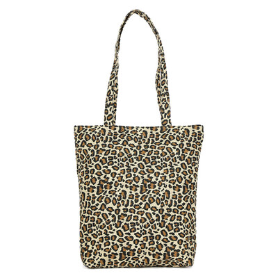

Leisure Women Leopard Print Canvas Large Capacity Shopping Shoulder Bag Tote
