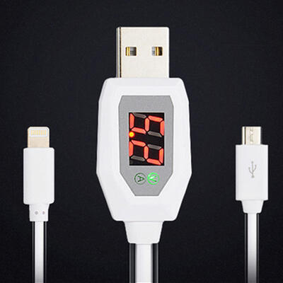

Smart Digital Display USB Data Charging Cable Lightning Micro USB Cable With Voltage Monitor For IPHONE Samsung-APPLE