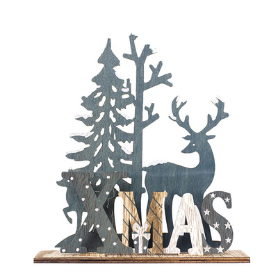 

JPGIF Xmas Wooden Santa Claus Elk Snowman Festival Ornament Home Decor Christmas Gifts