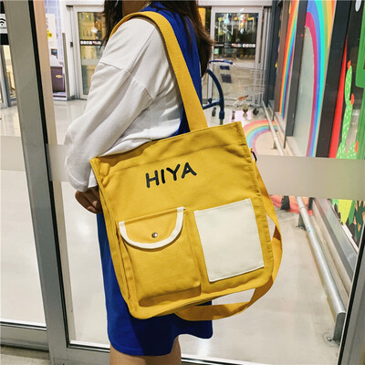 

Ins 100 canvas bag female oblique satchel on Shinhara college student handbag single shoulder Sen canvas bag