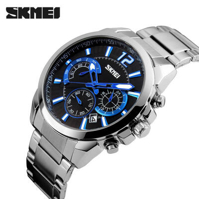 

SKMEI 9108 Male Quartz Watch Casual Waterproof Business Wristwatch Multifunctional Stopwatch For Men