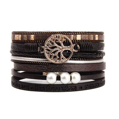 

Leather Cuff Bracelet Handmade Jewelry Lucky Charm Rhinestone Friendship Bracelet WomenGirlsKids Gifts Bracelets