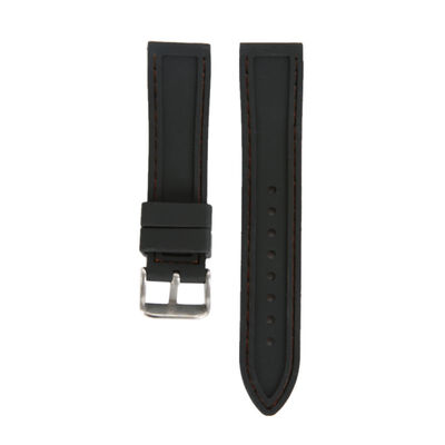 

Men Silicone Rubber Black Waterproof Wristwatch Belt 22mm 24mm Watch Band Strap