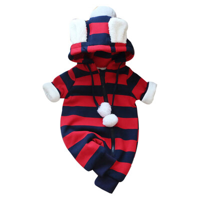 

Winter Newborn Baby Infant Boy Girl Warm Romper Hooded Jumpsuit Outfits Clothes