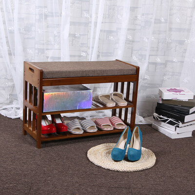 

Siaonvr Bamboo Shoe Rack Entryway Shoe Storage Household Shelf Shoe Bench With Cushion