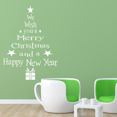 

Toponeto Christmas Tree Letters Stick Wall Art Decal Mural Home Room Decor Wall Sticker