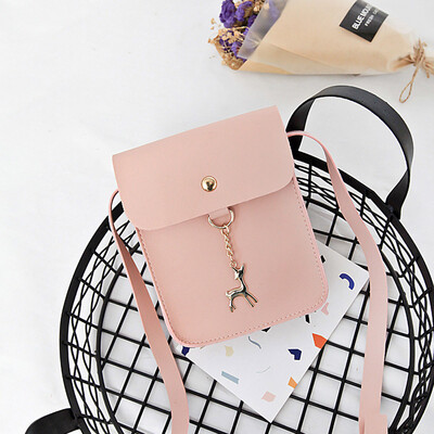 

Tailored Womens Vintage Small Deer Pendant Leather Crossbody Shoulder Bag Zero Bag Black