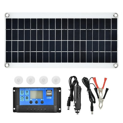 

15W 5V Portable Double USB Port Flexible High Efficiency Sunpower Polycrystalline Solar Panel Power Kit with Controller