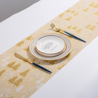 

Toponeto Merry Christmas Red Snowflake Snowman Long Table Runner Cloth 270CM Home Decor