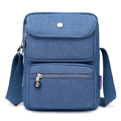 

Women Solid Color Multi Pocket Nylon Travel Crossbody Shoulder Bag Storage Pouch