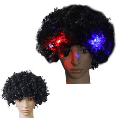 

〖Follure〗Party Disco LED Flash Clown Hair Football Fan-Adult Afro Masquerade Hair Wig