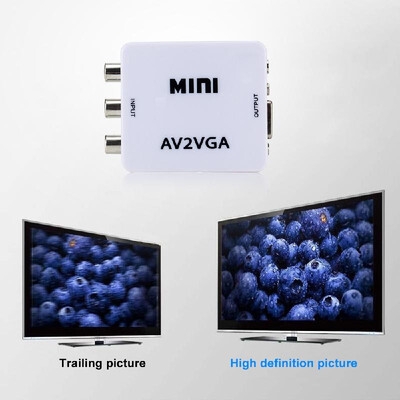 

Mini AV2VGA Video Converter Convertor Box AV RCA CVBS to VGA Video Converter Conversor with 35mm Audio to PC HDTV Converter