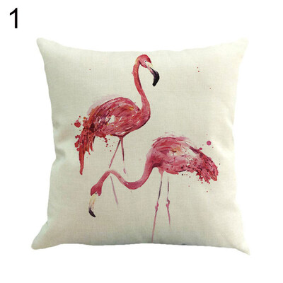 

Love Flamingo Throw Pillow Case Cushion Cover Sofa Bed Car Cafe Office Decor