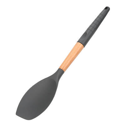 

Silicone Kitchenware Shovel Rice Spoon Butter Brush Cookware wBeech Handle