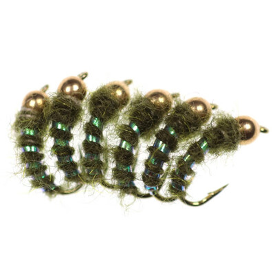 

New Hot Arrived 6 PcsSet Copper John Bead Head Prince Nymph Flies Trout Fly Fishing Bait 12