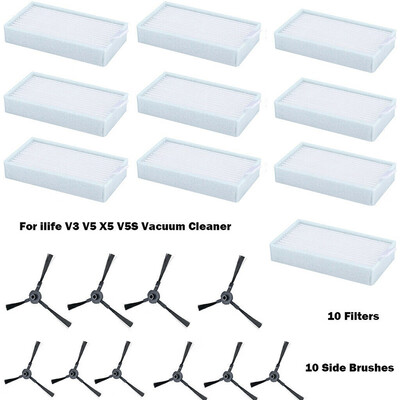 

20x Brush Filters Side Brushes Accessories For Ilife V3 V5 X5 V5S Vacuum Cleaner