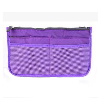 

Gobestart Portable Multifunction Dual Zipper Storage Bag Cosmetic Organizer Holder BU