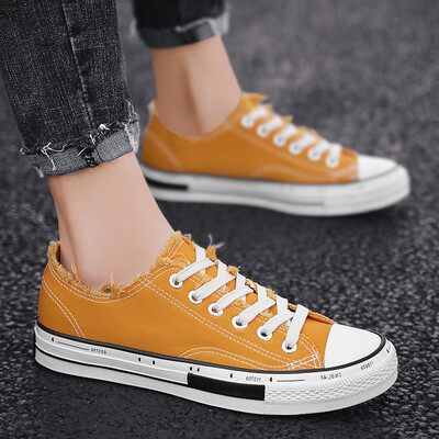 

Shoes Mens Trendy Shoes Breathable Yellow Canvas Shoes in Summer
