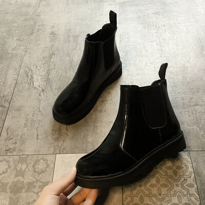 

Joker Martins Female Autumn Korean ulzzang Street Shot Short Boots Round Head Thick Bottom Chelsea Boots Tide