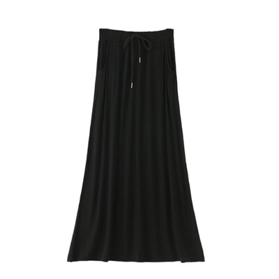 

Summer New Skirts Womens Solid Modal High Elastic High Waist Pocket Long Skirt Casual Ladies Skirts Female Maxi Skirt