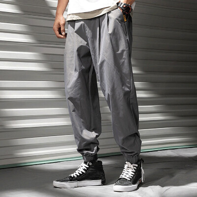 

Tailored Mens Casual Fashion Hallen Loose Pure Color Outdoors Sports Overalls Long Pants