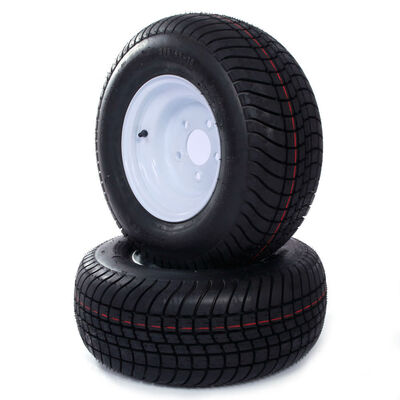

Ktaxon 2 x 205x80-10 LRC Bias Trailer Tires on 5 Lug White Wheels 20565-10