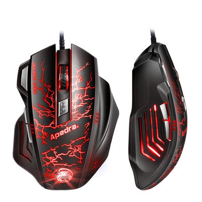 

3200DPI Apedra A7 Ergonomic USB Wired Six Button Professional Gaming Breathing Backlight Computer Mouse