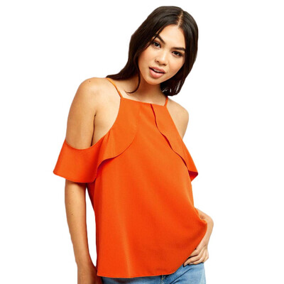

Nomeni Plus Size Women Sexy Summer Casual Sling Shirt Off Shoulder Blouse Tops T-shirt