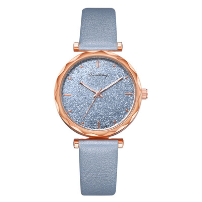 

Loose powder watch Korean version of noble ladies temperament watches Amazon hot sale smooth PU belt ladies watch