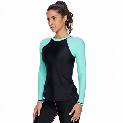 

Womens Swimwear color long-sleeved surf clothing single-piece Swimwear top