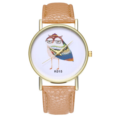 

Colourful Top Brand Women Flower Bird Watch Gold Leather Creative Wristwatches Casual Women Dress Ladies Quartz Clock &Ff