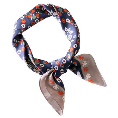 

Korean Women Printing Square Imitate Silk Scarf Hotel Waiter Business Gift