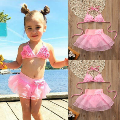 

Toddle Baby Kids Girl Floral Swimsuit Bikini Set Swimming Bathing Suit Beachwear