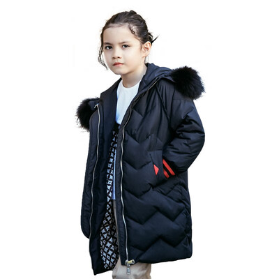 

ANJINU Childrens down jacket long section thick warm winter 13307